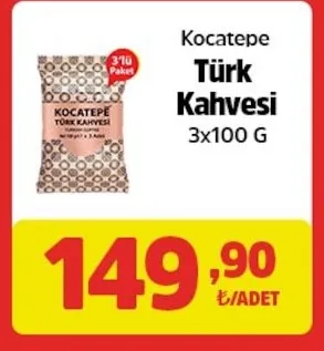 Kocatepe Türk Kahvesi 3X100 G