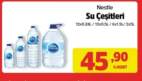 Nestle Su Çeşitleri 12X0.33L / 12X0.5L / 6X1.5L / 2X5L