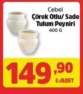 Cebel Çörek Otlu/ Sade Tulum Peyniri 400 G