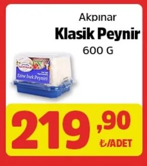 Akpınar Klasik Peynir 600 G