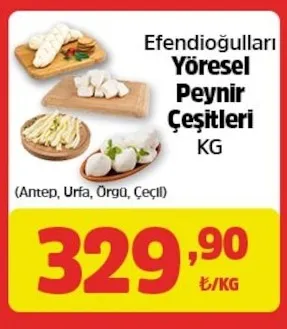 Efendioğulları Yöresel Peynir Çeşitleri Kg (Antep, Urfa, Örgü, Çeçil)