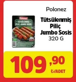 Polonez Tütsülenmiş Piliç Jumbo Sosis 320 G