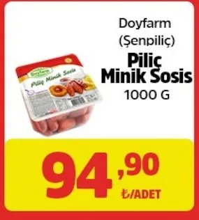 Doyfarm (Şenpiliç) Piliç Minik Sosis 1000 G