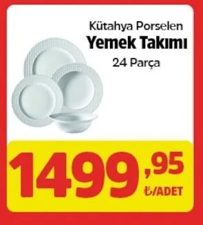 Kütahya Porselen Yemek Takımı 24 Parça