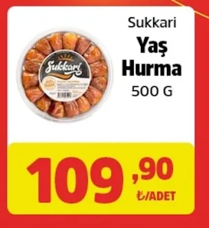 Sukkari Yaş Hurma 500 G