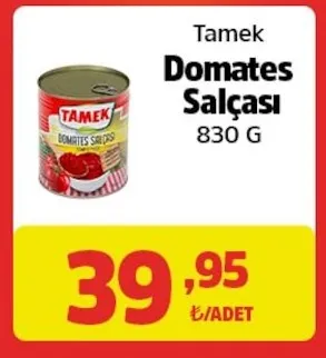 Tamek Domates Salçası 830 G