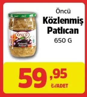 Öncü Közlenmiş Patlıcan 650 G