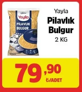Yayla Pilavlık Bulgur 2 Kg