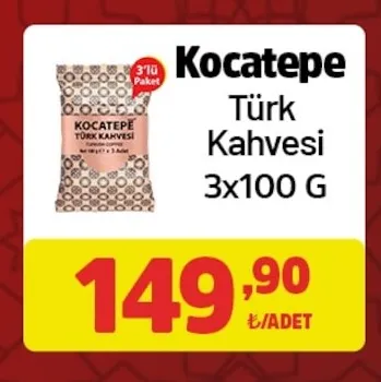 Kocatepe Türk Kahvesi 3X100 G