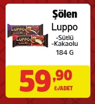 Şölen Luppo -Sütlü -Kakaolu 184 G