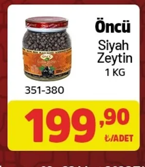 Öncü Siyah Zeytin 1 Kg