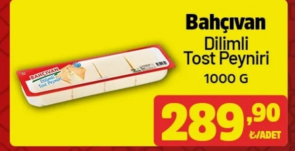 Bahçıvan Dilimli Tost Peyniri 1000 G