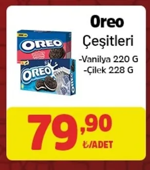 Oreo Çeşitleri -Vanilya 220 G -Çilek 228 G