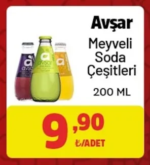 Avşar Meyveli Soda Çeşitleri 200 Ml