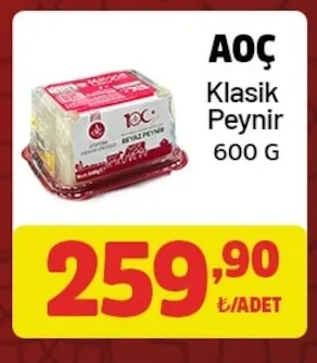Aoç Klasik Peynir 600 G