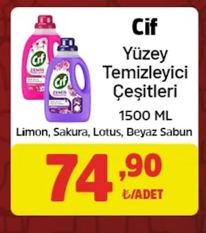 Cif Yüzey Temizleyici Çeşitleri 1500 Ml