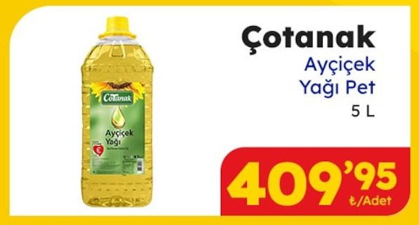 Çotanak Ayçiçek Yağı Pet 5 L
