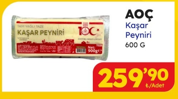 Aoc Kaşar Peyniri 600 G