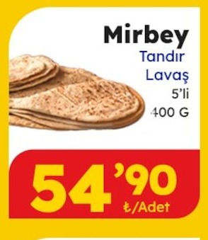 Mirbey Tandır Lavaş 5'Li 400G