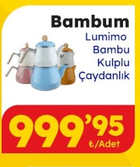 Bambum Lumimo Bambu Kulplu Çaydanlık