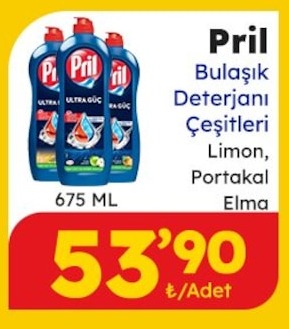 Pril Bulaşık Deterjanı Çeşitleri Limon, Portakal, Elma 675 Ml