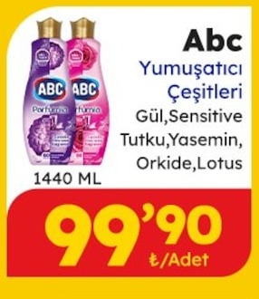 Abc Yumoşatıcı Çeşitleri Gül,Sensitive Tutku,Yasemin, Orkide,Lotus 1440 Ml