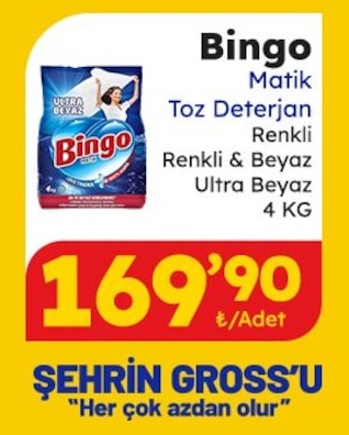 Bingo Matik Toz Deterjan Renkli Renkli & Beyaz Ultra Beyaz 4 Kg