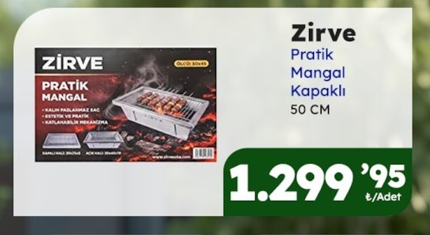 Zirve Pratik Mangal Kapakli 50Cm