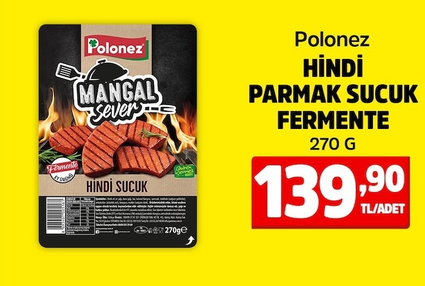 Polonez Mangal Sever Hindi Parmak Sucuk Fermente 270 G