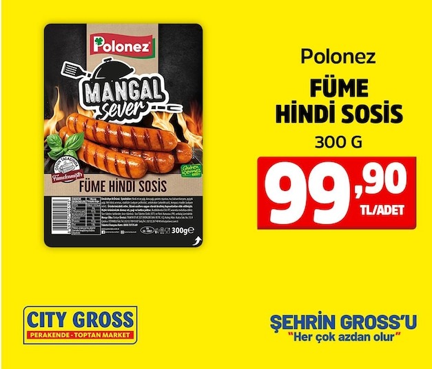 Polonez Mangal Sever Füme Hindi Sosis 300 G