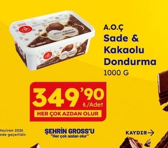 A.O.Ç Sade & Kakaolu Dondurma 1000 G