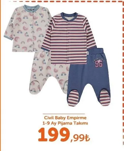 Civil Baby Empirme 1-9 Ay Pijama Takımı
