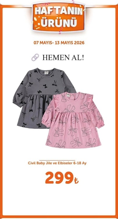 Civil Baby Jile Ve Elbiseler 6-18 Ay