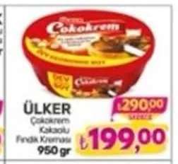 Ülker Çokokrem Kakaolu Fındık Kreması 950 Gr