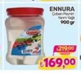 Ennura Çoban Peyniri Yarım Yağlı 900 Gr