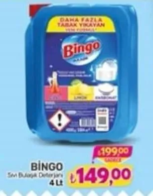 Bingo Sıvı Bulaşık Deterjanı 4 Lt