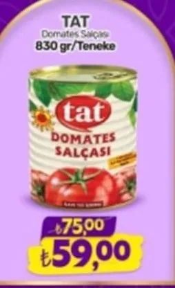 Tat Domates Salçası 830 Gr/Teneke