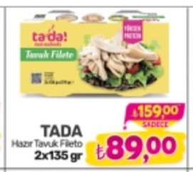 Tada Hazır Tavuk Fileto 2X135 Gr