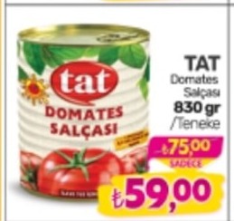 Tat Domates Salçası 830 Gr
