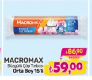 Macromax Büzgülü Çöp Torbası Orta Boy 15'Li