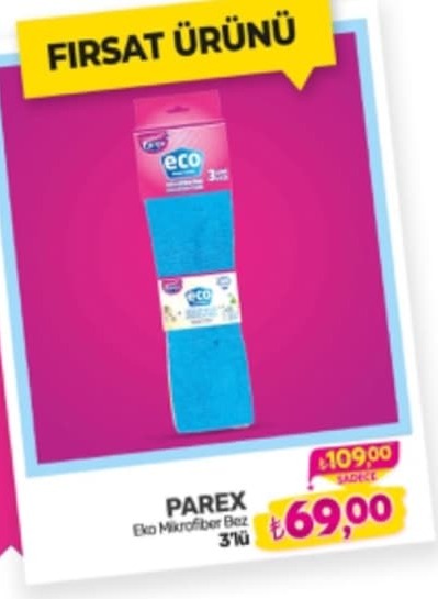 Parex Eko Mikrofiber Bez 3'Lü