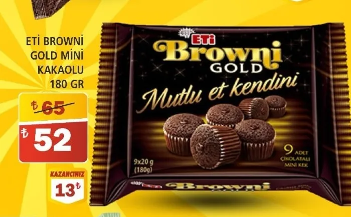 Eti̇ Browni̇ Gold Mi̇Ni̇ Kakaolu 180 Gr