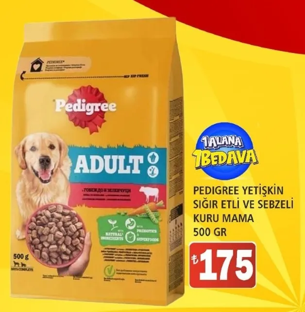 Pedigree Yetişkin Sığır Etli Ve Sebzeli Kuru Mama 500 Gr