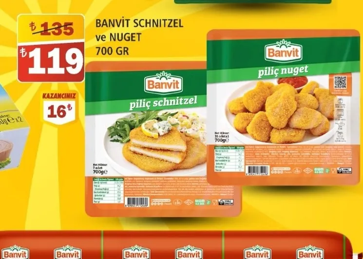 Banvi̇T Schnitzel Ve Nuget 700 Gr