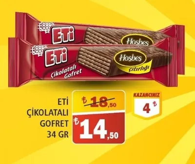 Eti̇ Çi̇Kolatali Gofret 34 Gr