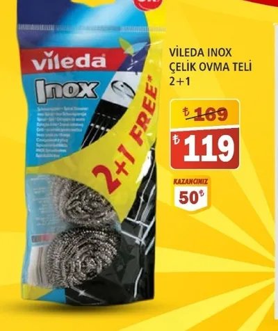 Vileda Inox Çelik Ovma Teli 2+1