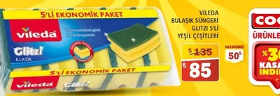 Vileda Bulaşık Süngeri Glitzi 5'Li Yeşil Çeşitleri