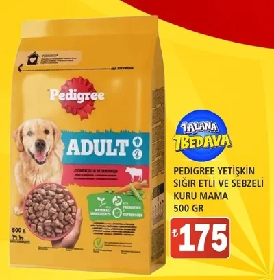 Pedigree Yetişkin Sığır Etli Ve Sebzeli Kuru Mama 500 Gr
