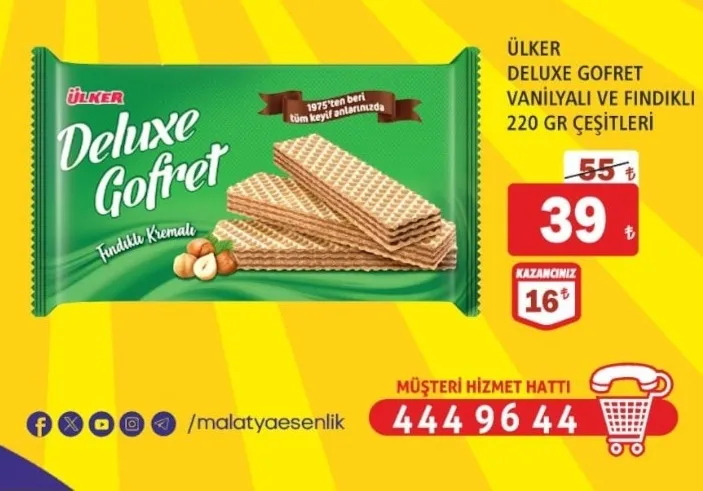 Ülker Deluxe Gofret Vanilyalı Ve Fındıklı 220 Gr Çeşitleri