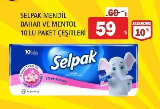 Selpak Mendil Bahar Ve Mentol 10'Lu Paket Çeşitleri